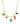 Mosaic Necklace Crafted from cast bronze & layered in 24K Gold with multi-colored glass charms