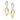 Leaf Earrings - Gold w/ White Sapphires - Alesia 